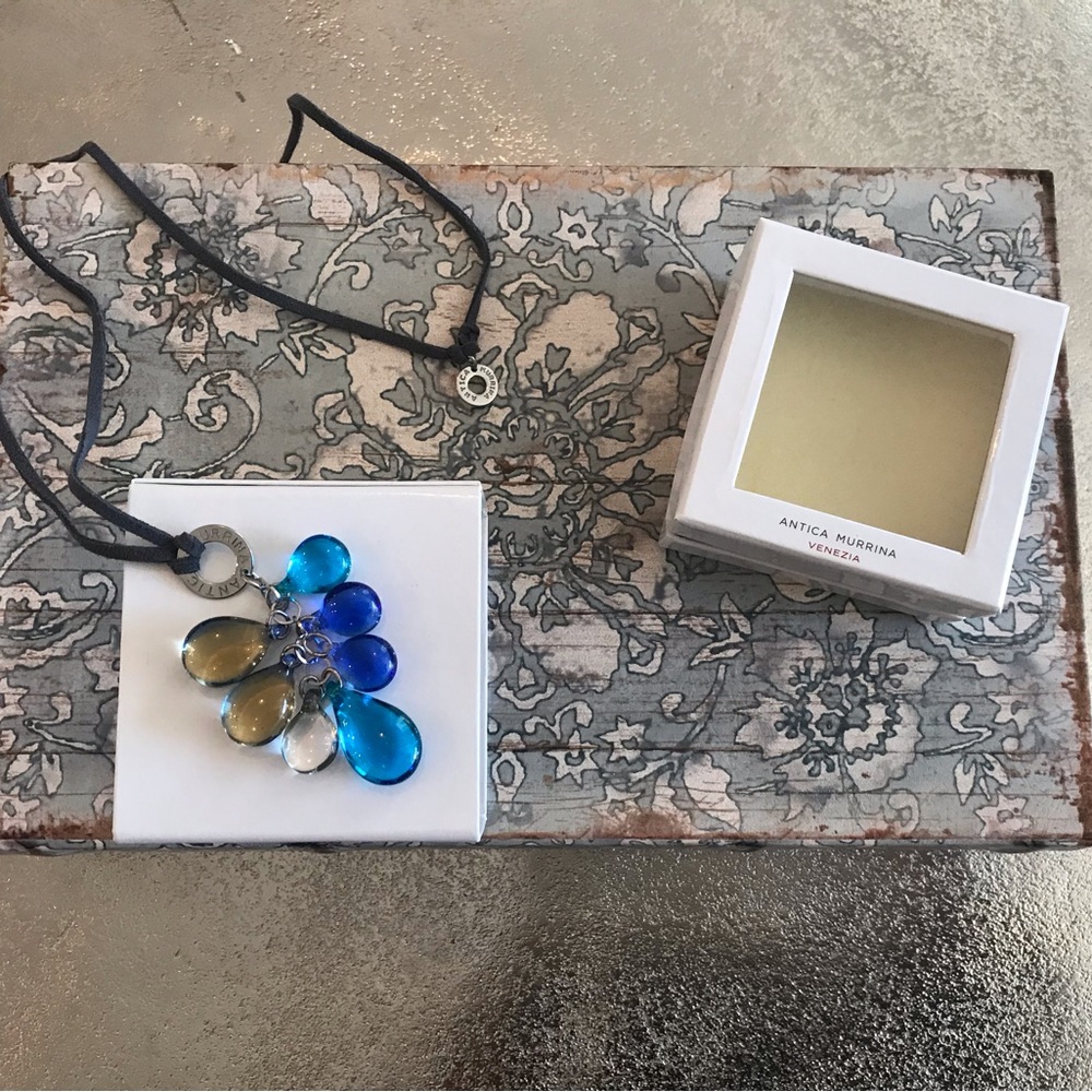 Blue and Gold Pendant Necklace